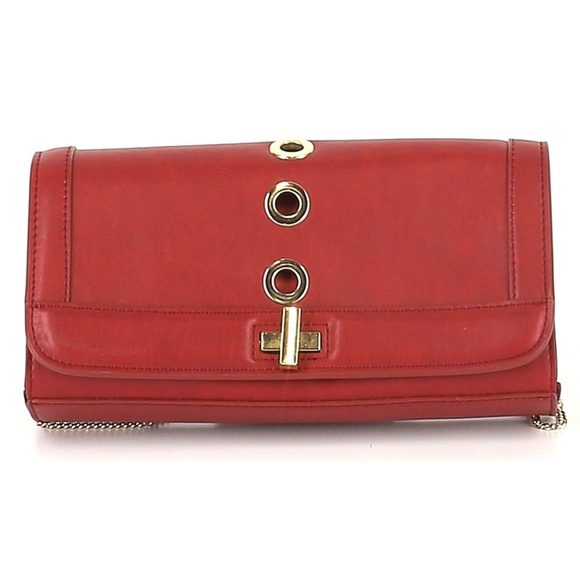 INC International Concepts Clutch Shoulder Bag  Red Burgundy  $60 NEW - Picture 1 of 4
